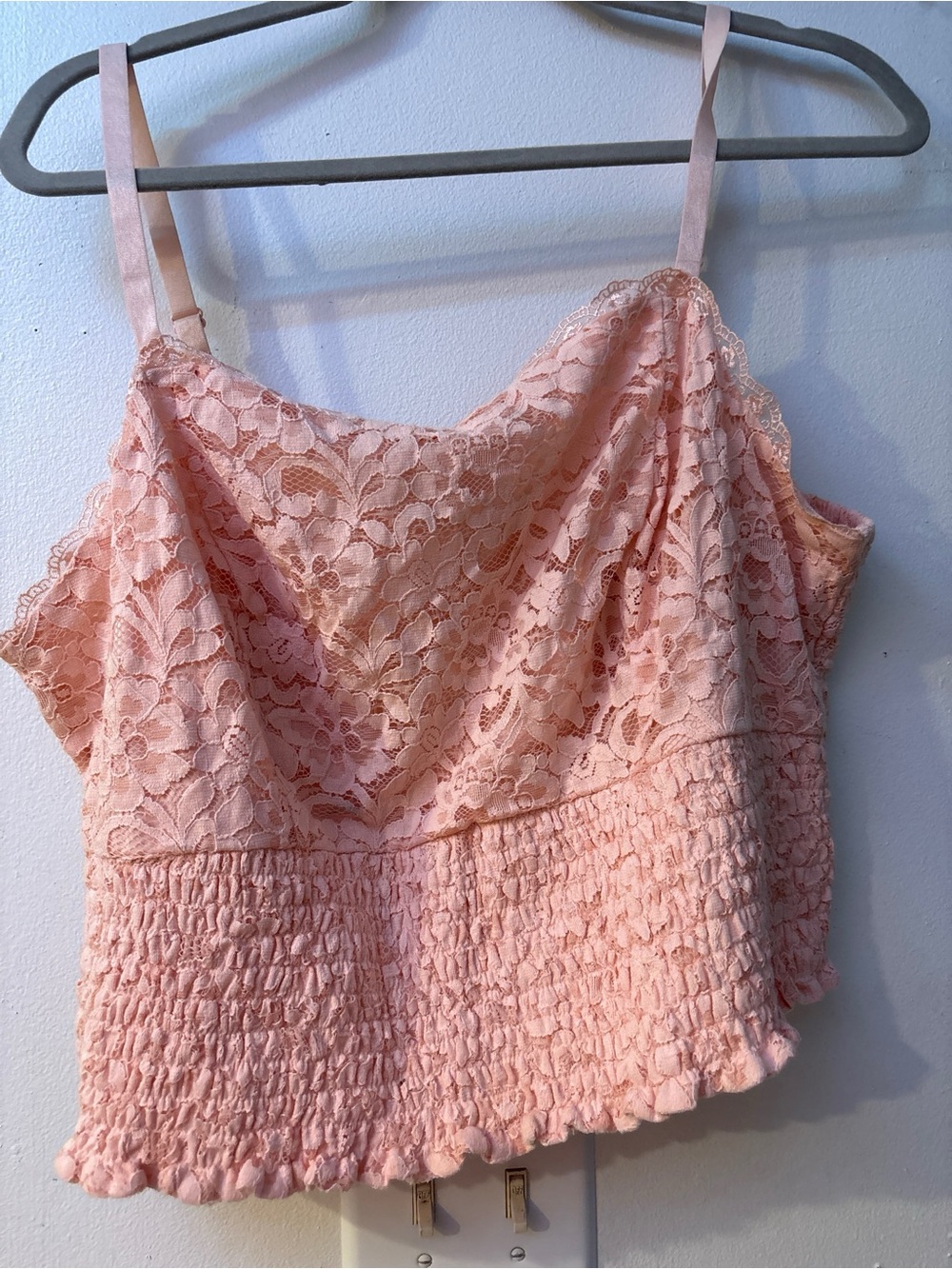 torrid Blush Pink Lace Smocked Cami